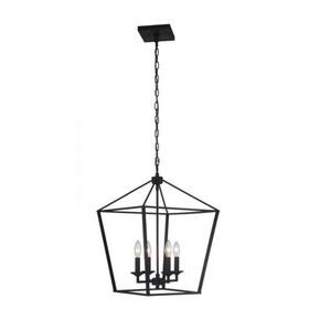 Craftmade Flynt 4 Medium Foyer Pendant Lamp in Flat Black - 52935-FB