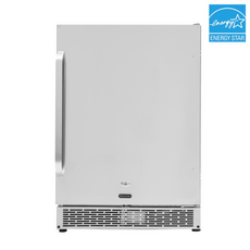 Whynter 24" Built-in Outdoor 5.3 cu.ft. Beverage Refrigerator Cooler Full Stainless Steel Exterior with Lock and Caster Wheels