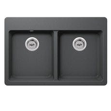 Cahaba Dual Mount 33 in. 50/50 Quartz Kitchen Sink - Gray