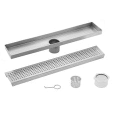 Cahaba Stainless Steel Square Grate Linear Shower Drain