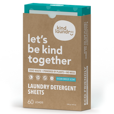 Kind Laundry Eco-Friendly Laundry Detergent Sheets 60 sheets, Ocean Breeze