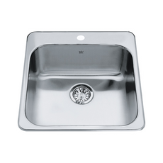 Kindred Steel Queen 20" Drop In 1-Hole Single Bowl Stainless Steel Prep/Bar Sink QSL2020-8-1N