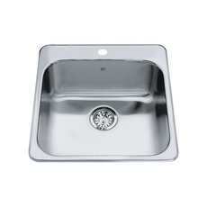 Kindred Steel Queen Collection 20" Drop In Single Bowl Stainless Steel Prep/Bar Sink